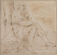 A 049
<br/>
Oude man, zittend onder een boom
<br/>
<em>Carracci, Annibale (1560-1609) - toegeschreven aan</em>